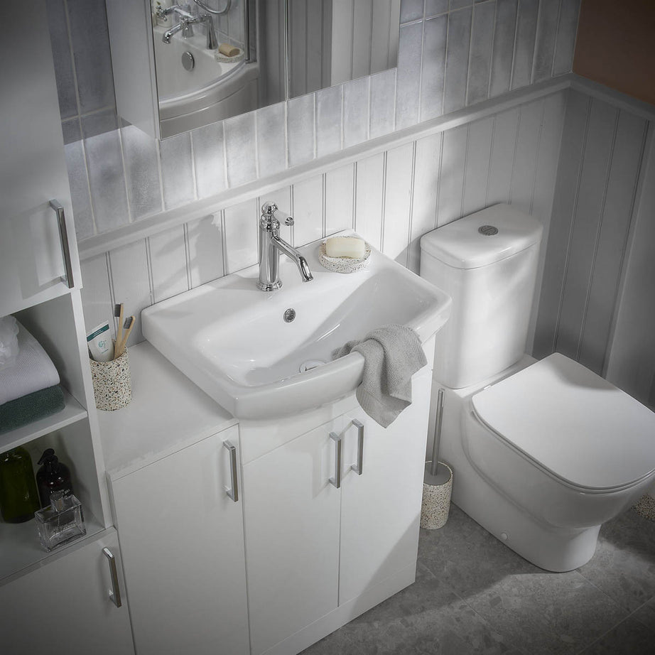 Etel Basin Mixer Tap Bathroom Chrome Effect Water Saving Traditional Round - Image 3