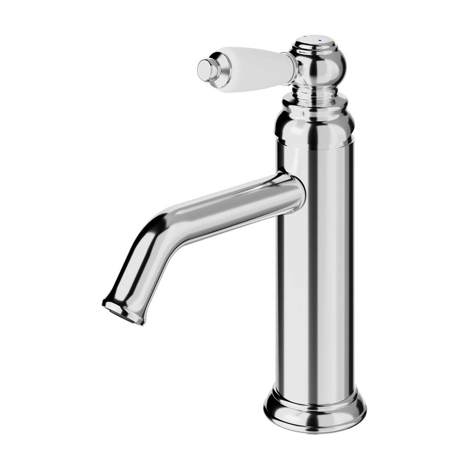 Etel Basin Mixer Tap Bathroom Chrome Effect Water Saving Traditional Round - Image 2