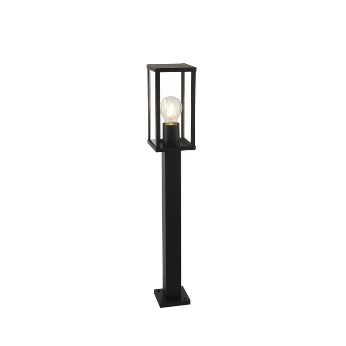 Outdoor Post Light 1 Lamp Clear Glass Metal Matt Black Modern (H)650mm - Image 2