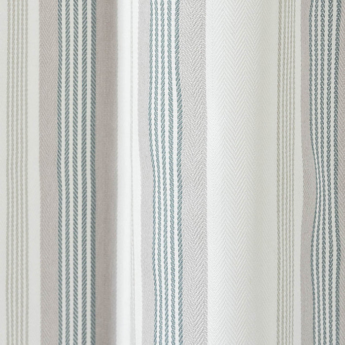 Lined Curtain Eyelet Light Blue Polyester Stripes (W)228cm (L)228cm 2 Pack - Image 5