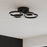 LED Ceiling Light Circular Matt Black 4 Way Flush Plate Dimmable Warm White - Image 3