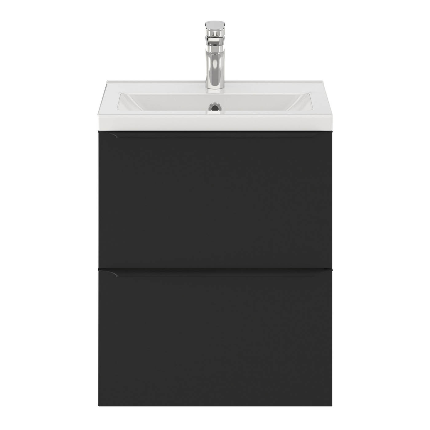 GoodHome Imandra Slimline Matt Black Wall-mounted Bathroom Cabinet H600mm W500mm - Image 4