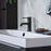 Basin Mono Mixer Tap Matt Black Single Lever Round Deck-Mounted Manual Modern - Image 3