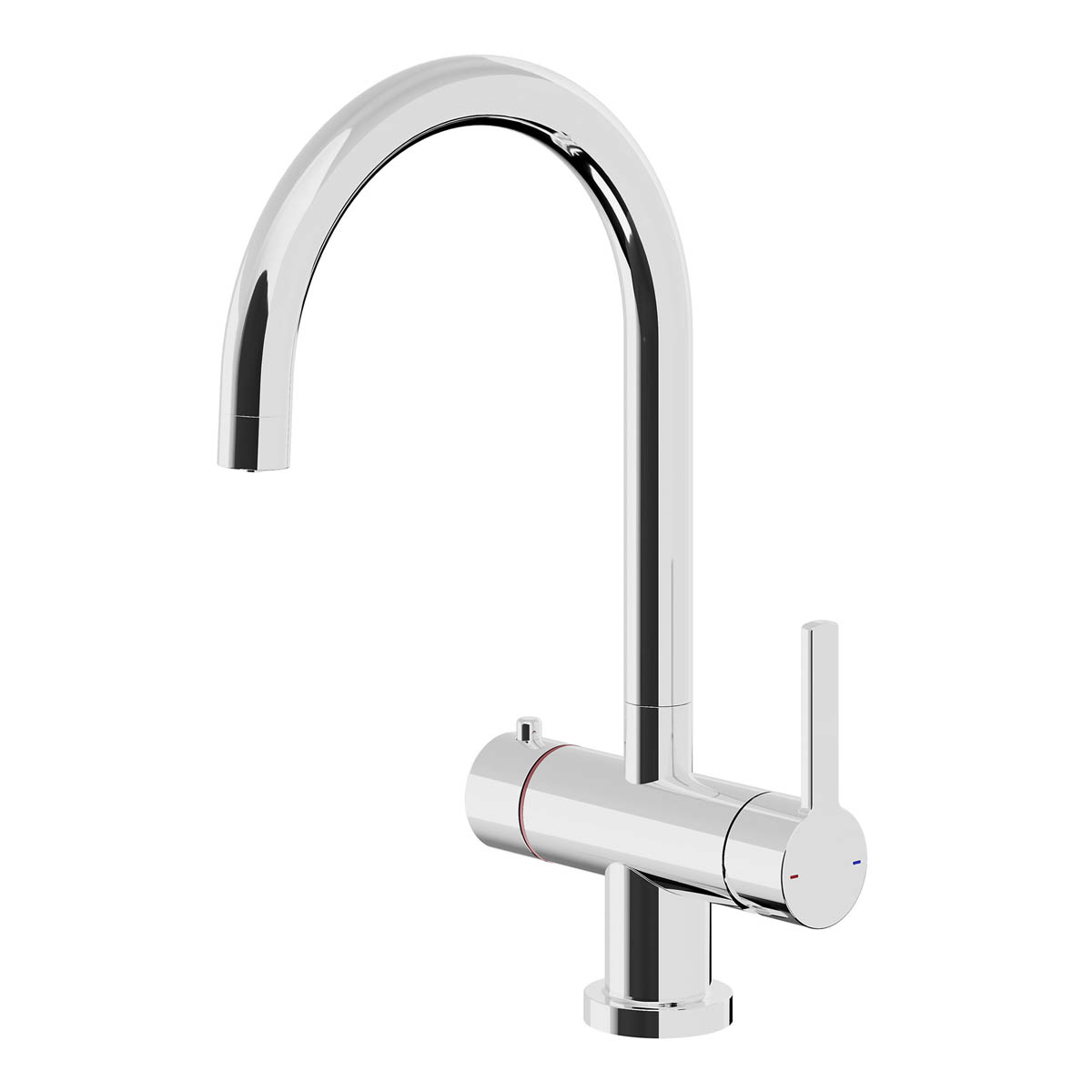 Boiling Water Kitchen Tap Mixer Chrome Double Lever Child Lock Modern Faucet - Image 1