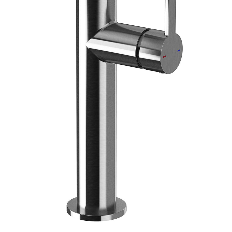 Kitchen Tap Mixer Stainless Steel Single Lever Swivel Spout Contemporary Faucet - Image 5