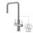 Kitchen Mixer Tap Stainless Steel Effect Dual Lever Swivel Spout Modern Gloss - Image 8