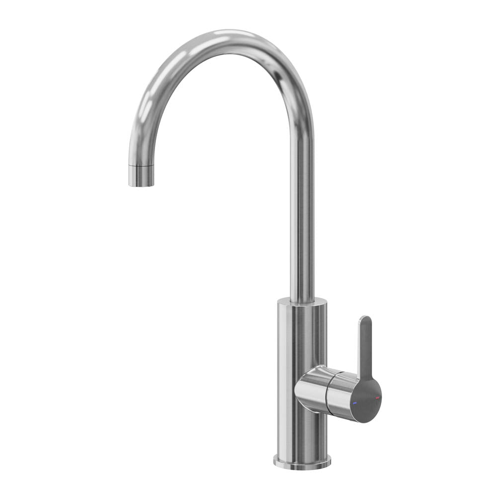 Kitchen Tap Mixer Stainless Steel Single Lever Swivel Spout Modern Faucet - Image 1