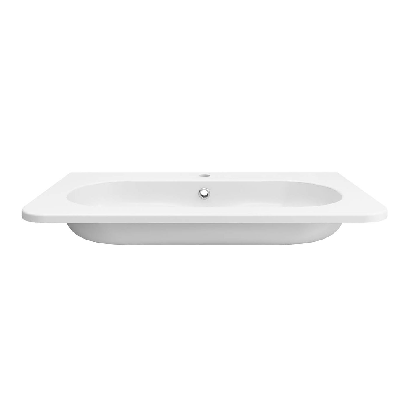 GoodHome Nevado Satin White Rectangular Vanity Basin (W)80.4cm - Image 2