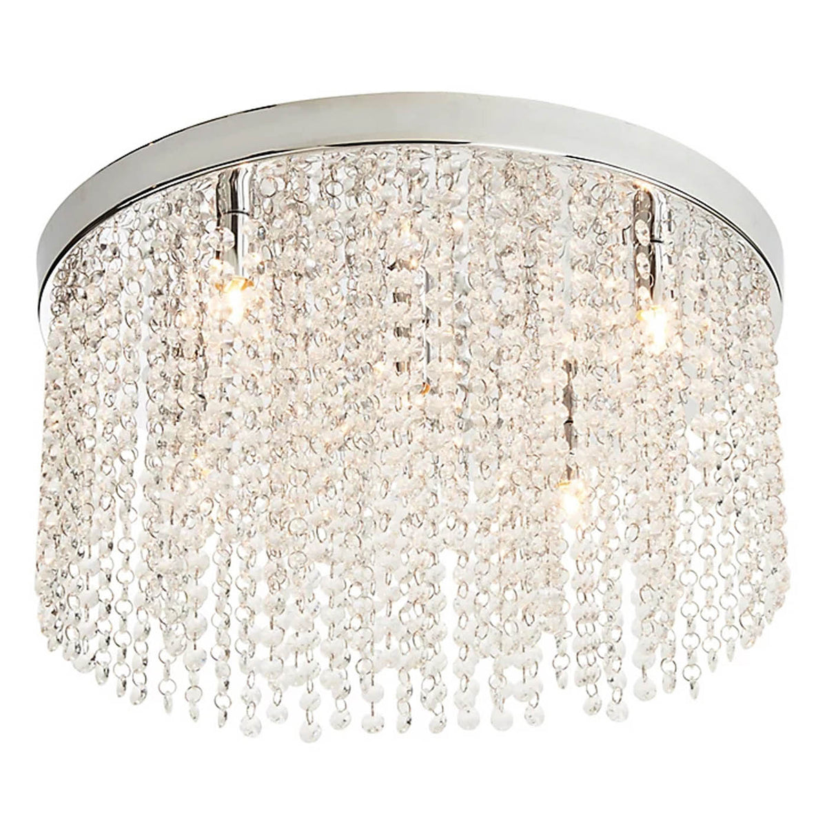 Ceiling Light 5 Way Halogen Brushed Glass Chrome Living Room Bedroom 40W - Image 2