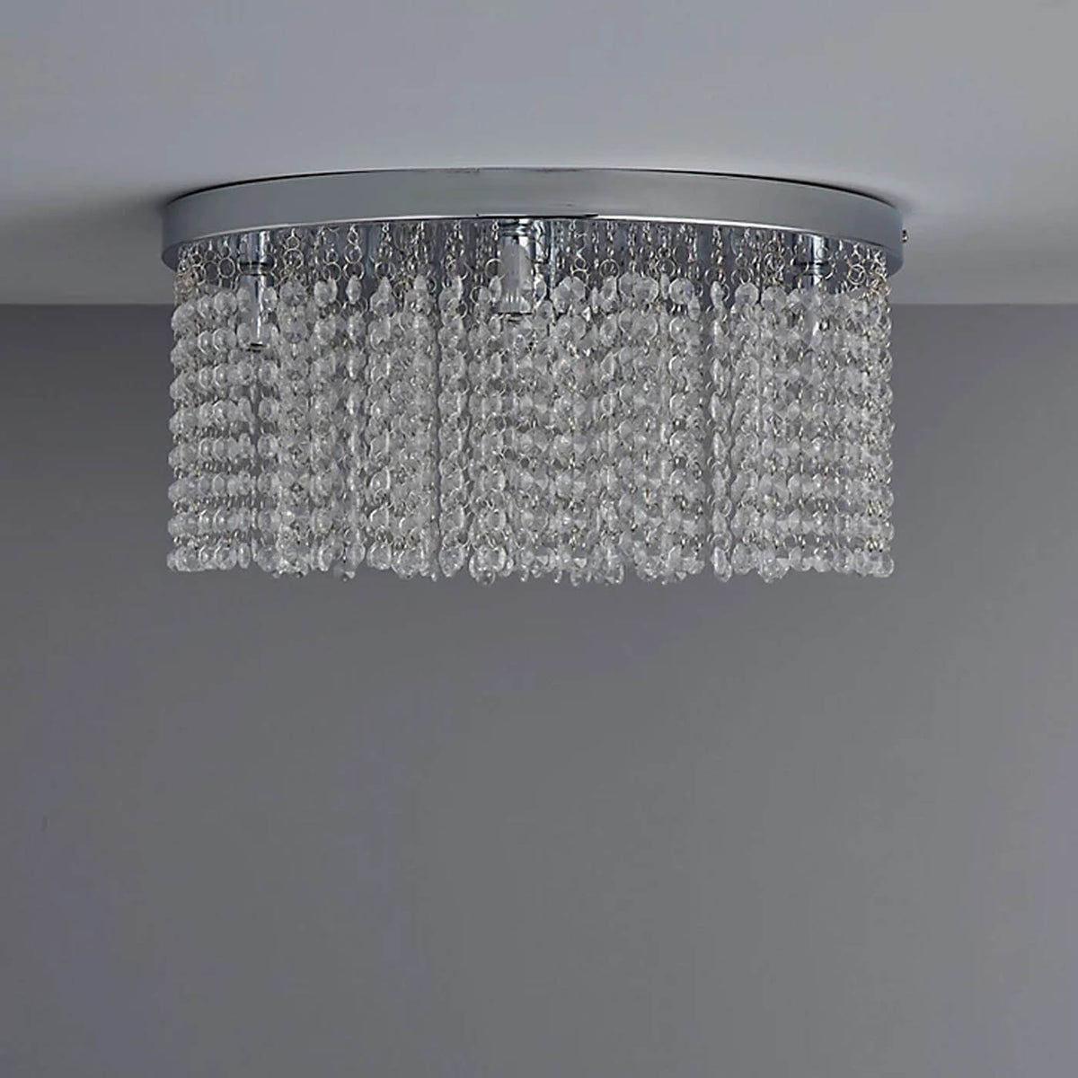Ceiling Light 5 Way Halogen Brushed Glass Chrome Living Room Bedroom 40W - Image 5