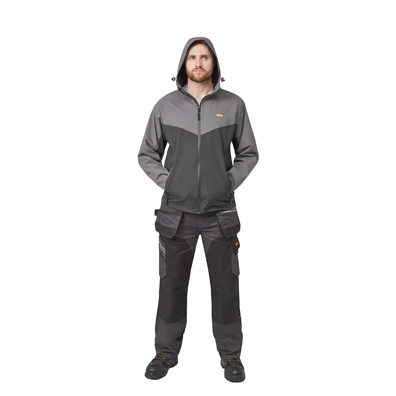 Site Messner Work Jacket Black Grey Large Heavy Duty Workwear - Image 9