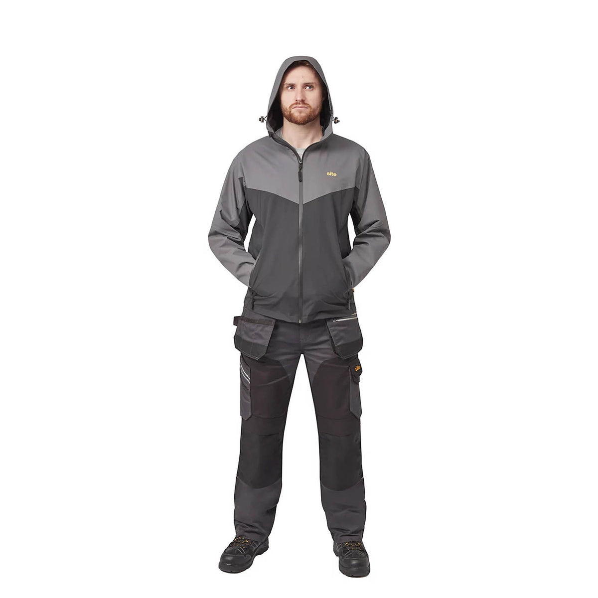 Site Messner Work Jacket Black Grey Large Heavy Duty Workwear - Image 9