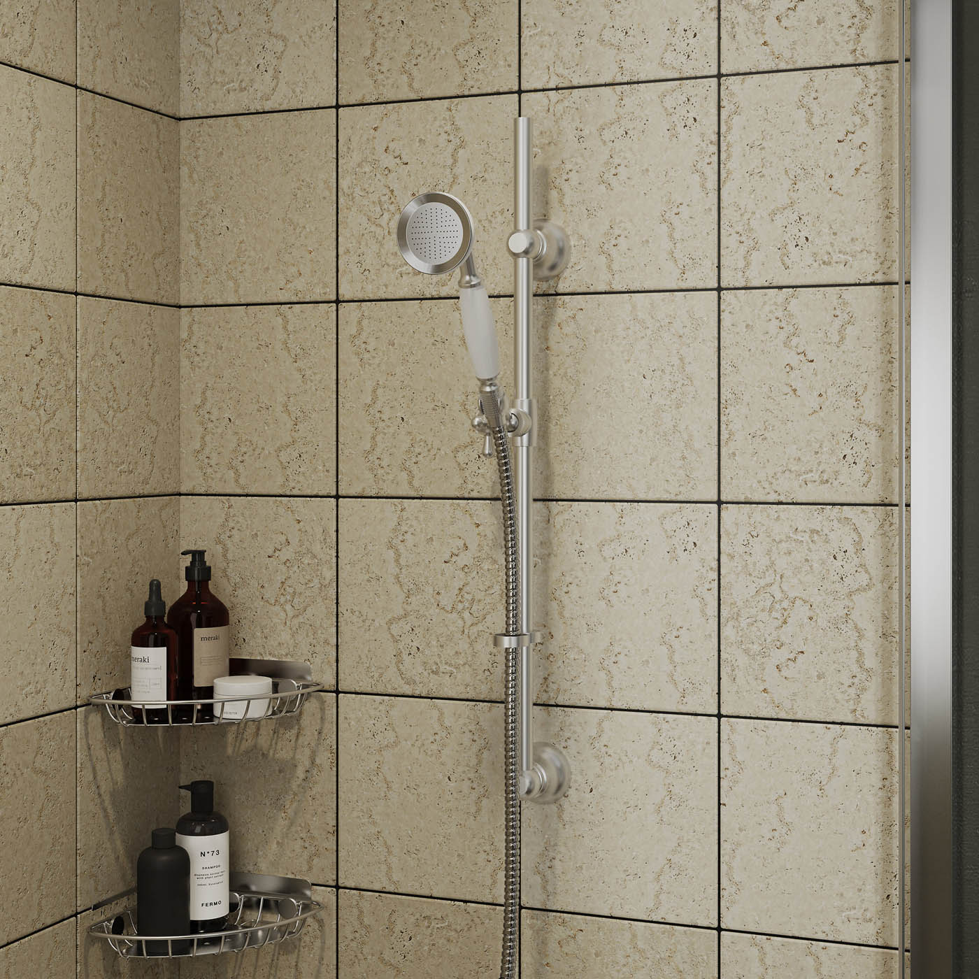 Shower Kit Chrome Single Spray Pattern Stainless Steel Bathroom Traditional - Image 2