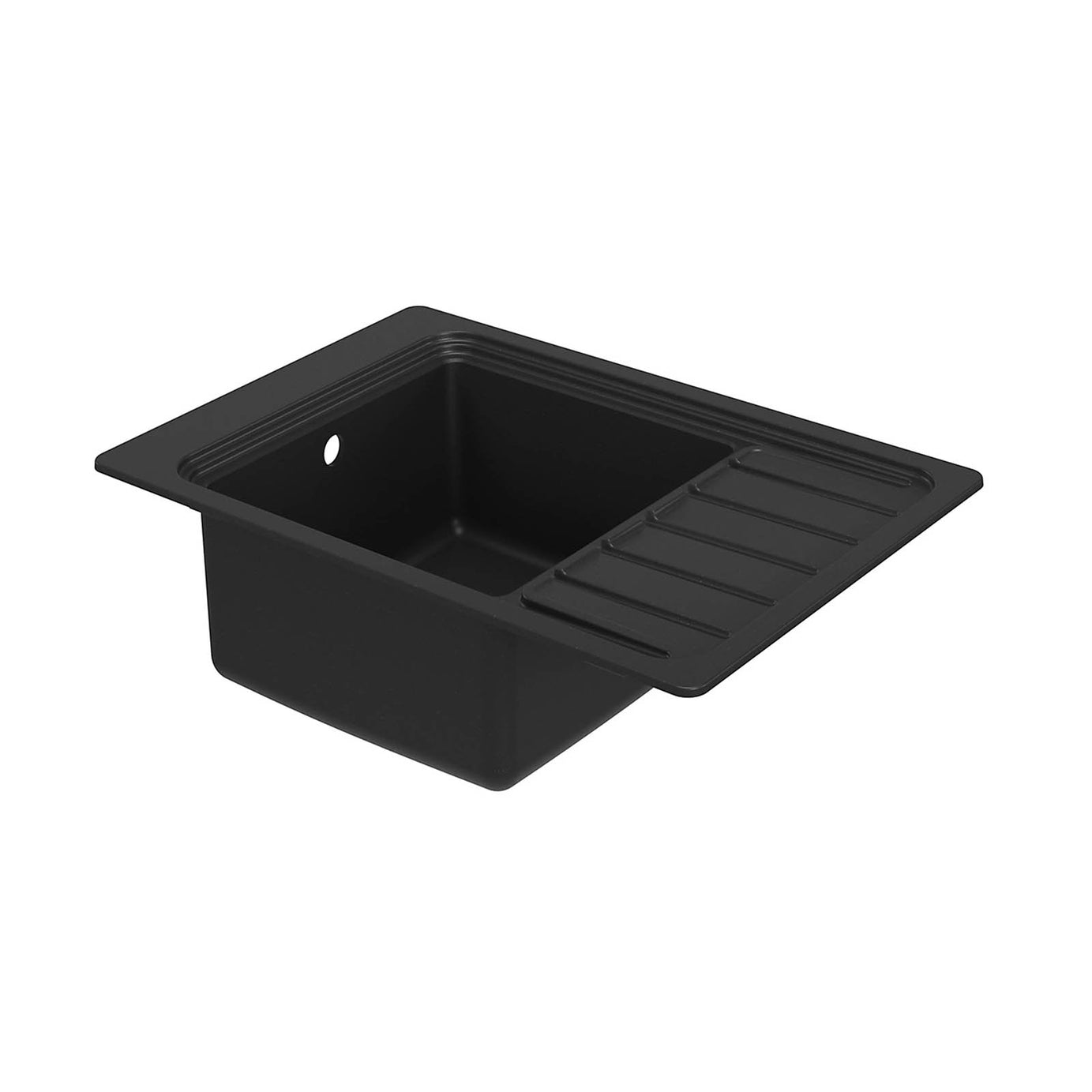GoodHome Romesco Composite Quartz Sink Drainer Black 773x773mm - Image 2