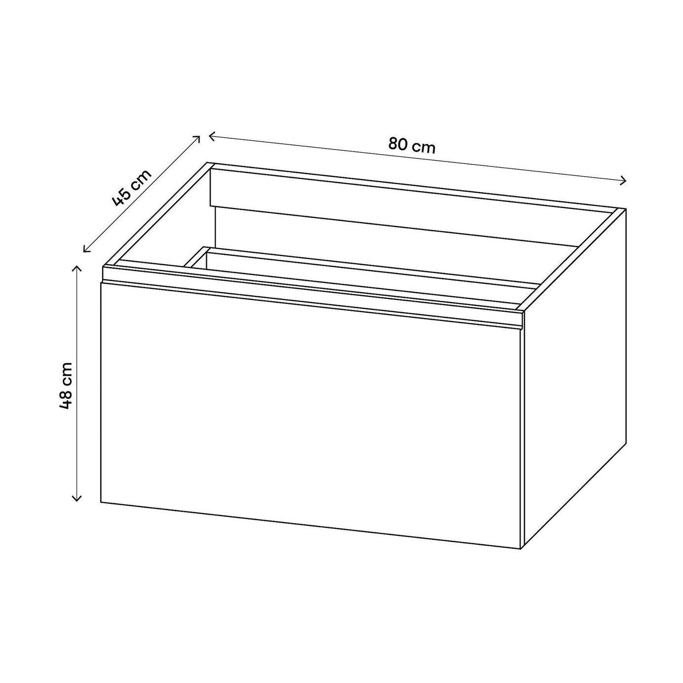 Bathroom Cabinet Levanna Matt Grey Single Wall Mounted Vanity Unit Furniture - Image 4