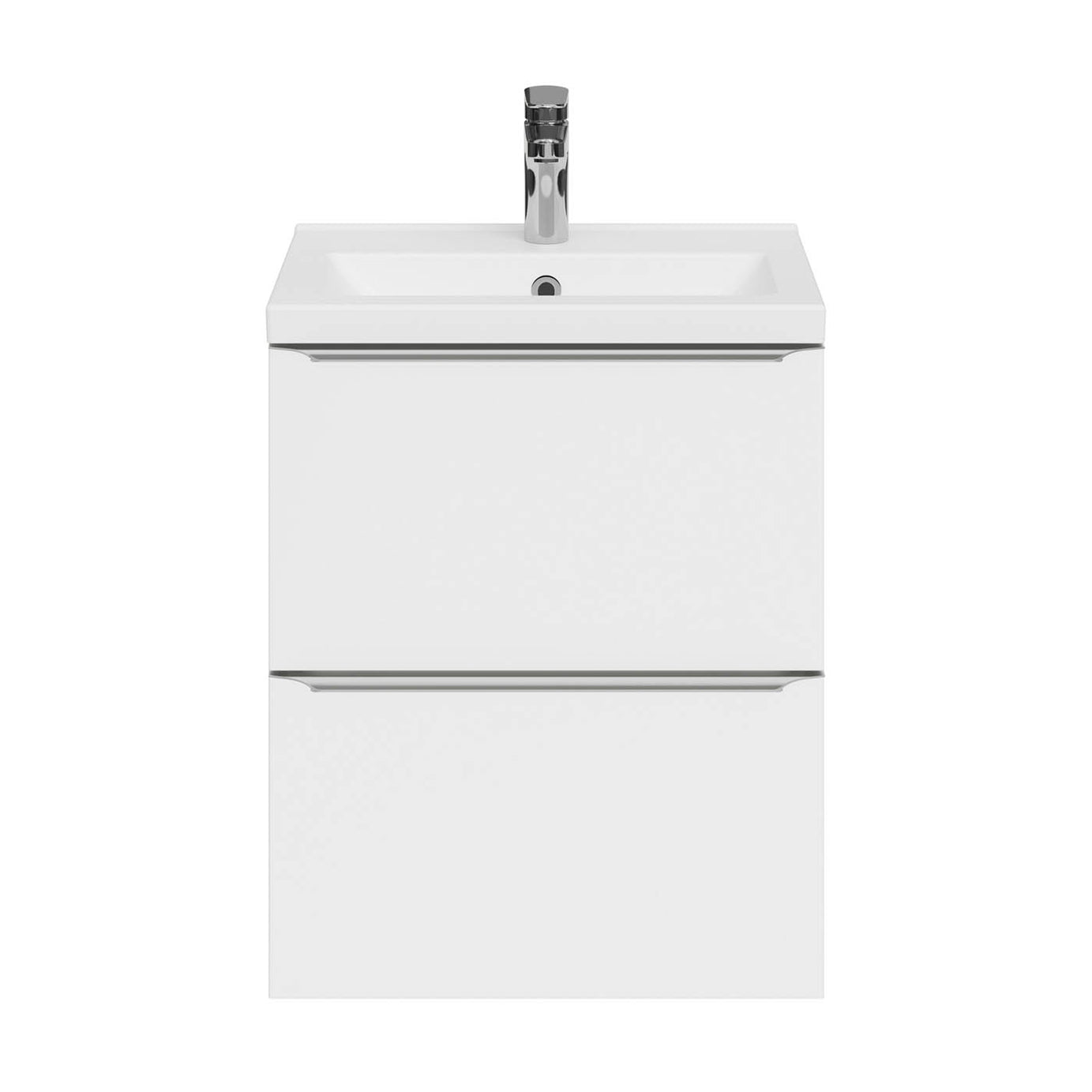 Bathroom Cabinet Soft Close Slimline Gloss White Wall Mounted Modern 600x500mm - Image 5