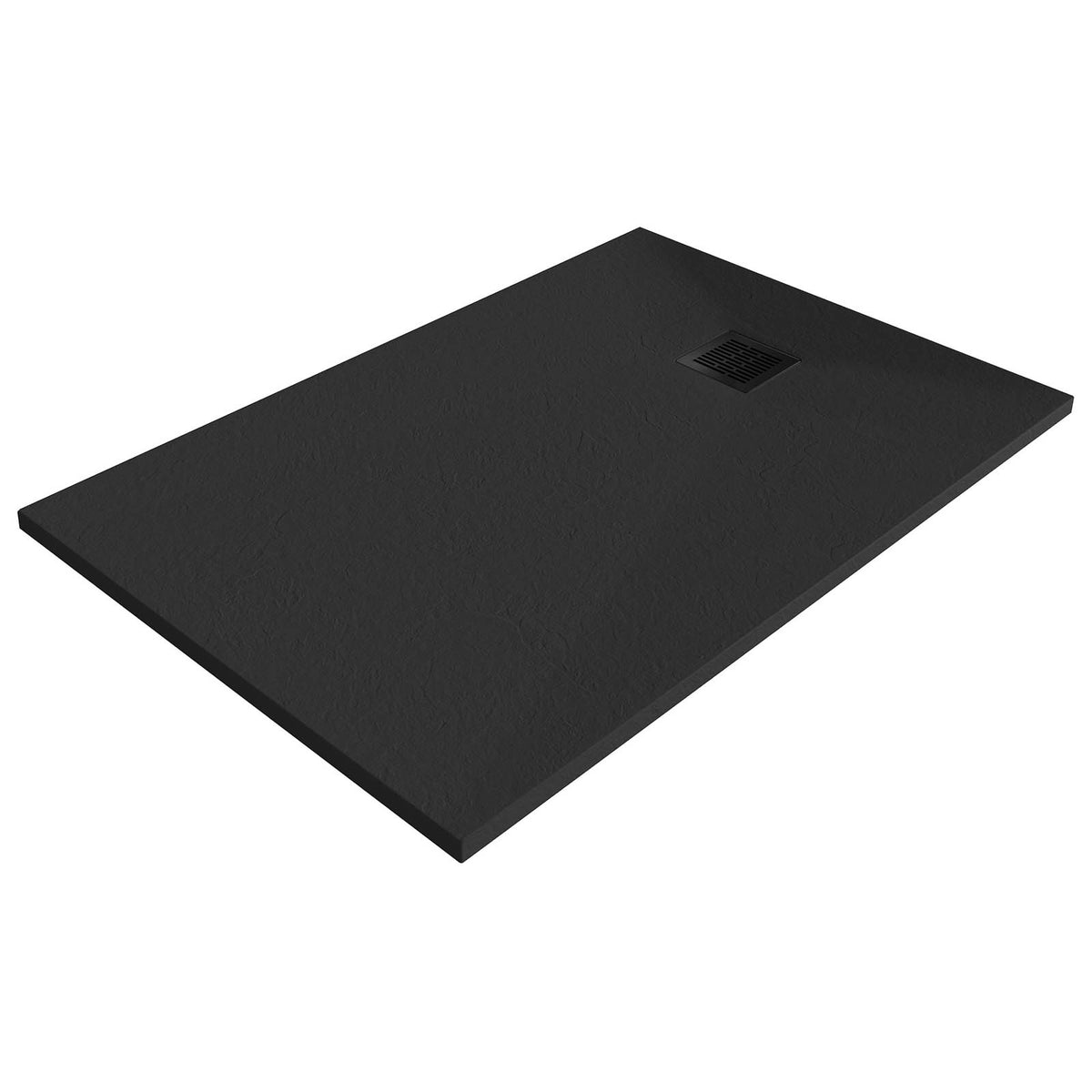 Shower Tray Matt Black 28mm Rectangular Centre Drain 	Antibacterial Bathroom - Image 1