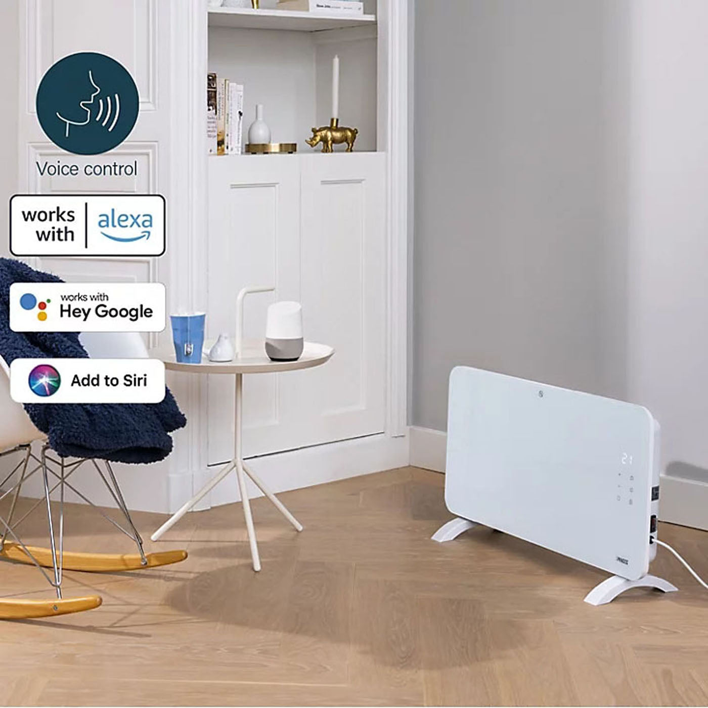 Electric Smart Panel Heater White Glass Thermostatic Portable Timer 1500W - Image 6