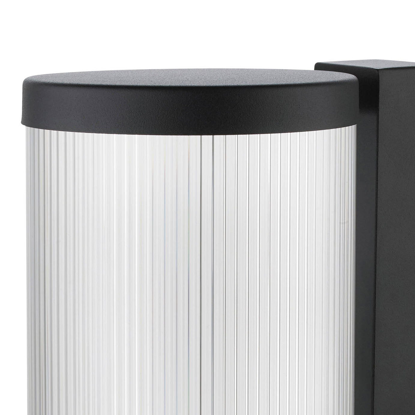 Outdoor Wall Light Matt Black Aluminium Plastic Garden Lamp Round Modern - Image 5