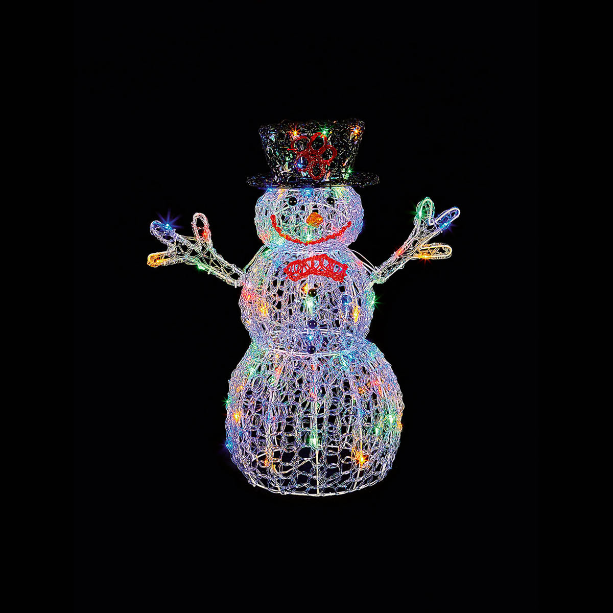 Christmas LED Snowman Decoration Ornament Indoor Outdoor Multicolour 74cm - Image 1