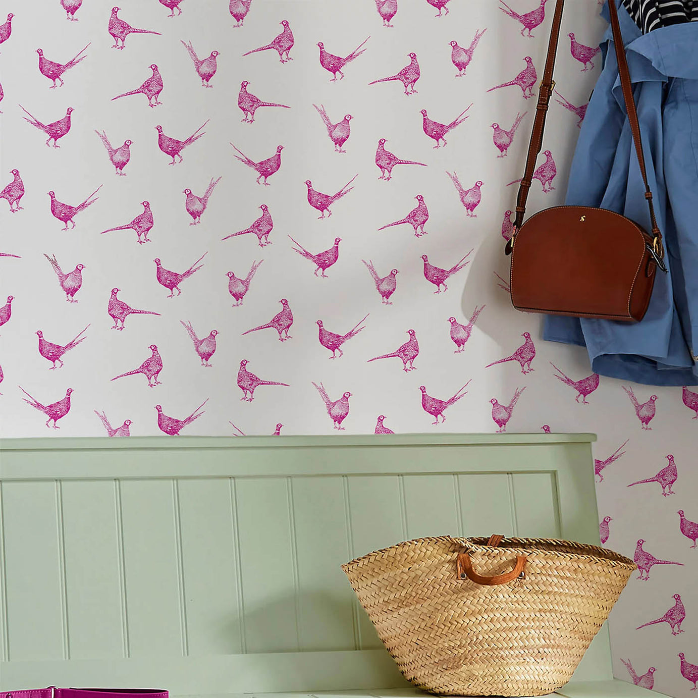 Joules Wallpaper Smooth Pink Pheasant Country Lifestyle Bedroom Living Room - Image 3