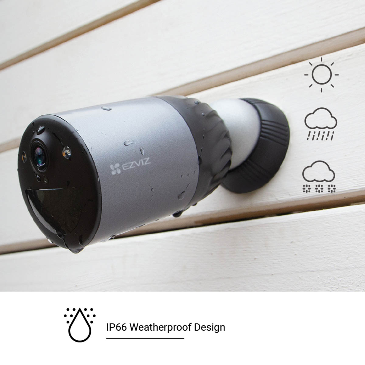 Ezviz Outdoor Camera Smart BC1C 1080p Wi-Fi Night Vision Grey Battery Powered - Image 1