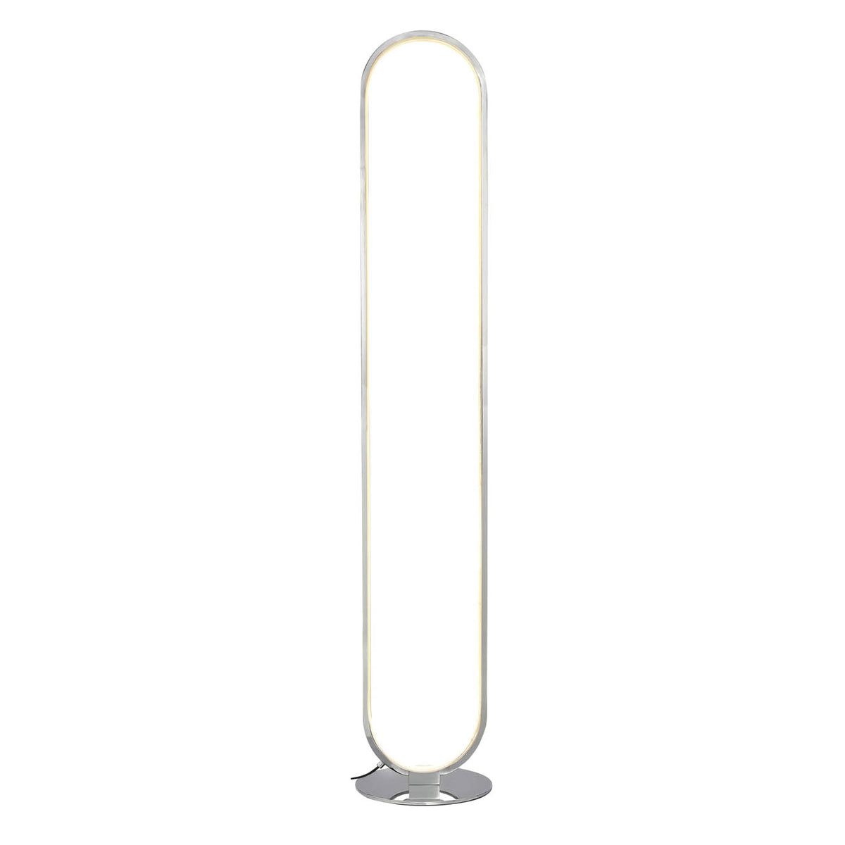 LED Floor Lamp Oval Chrome Gloss Dimmable Warm White Modern 1500lm (H)1205mm - Image 3