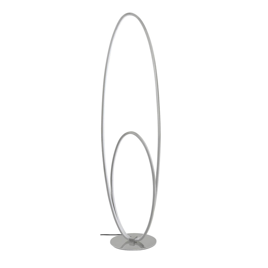Floor Lamp Integrated LED Warm White Oval Metal Silver Effect Dimmable Modern - Image 2