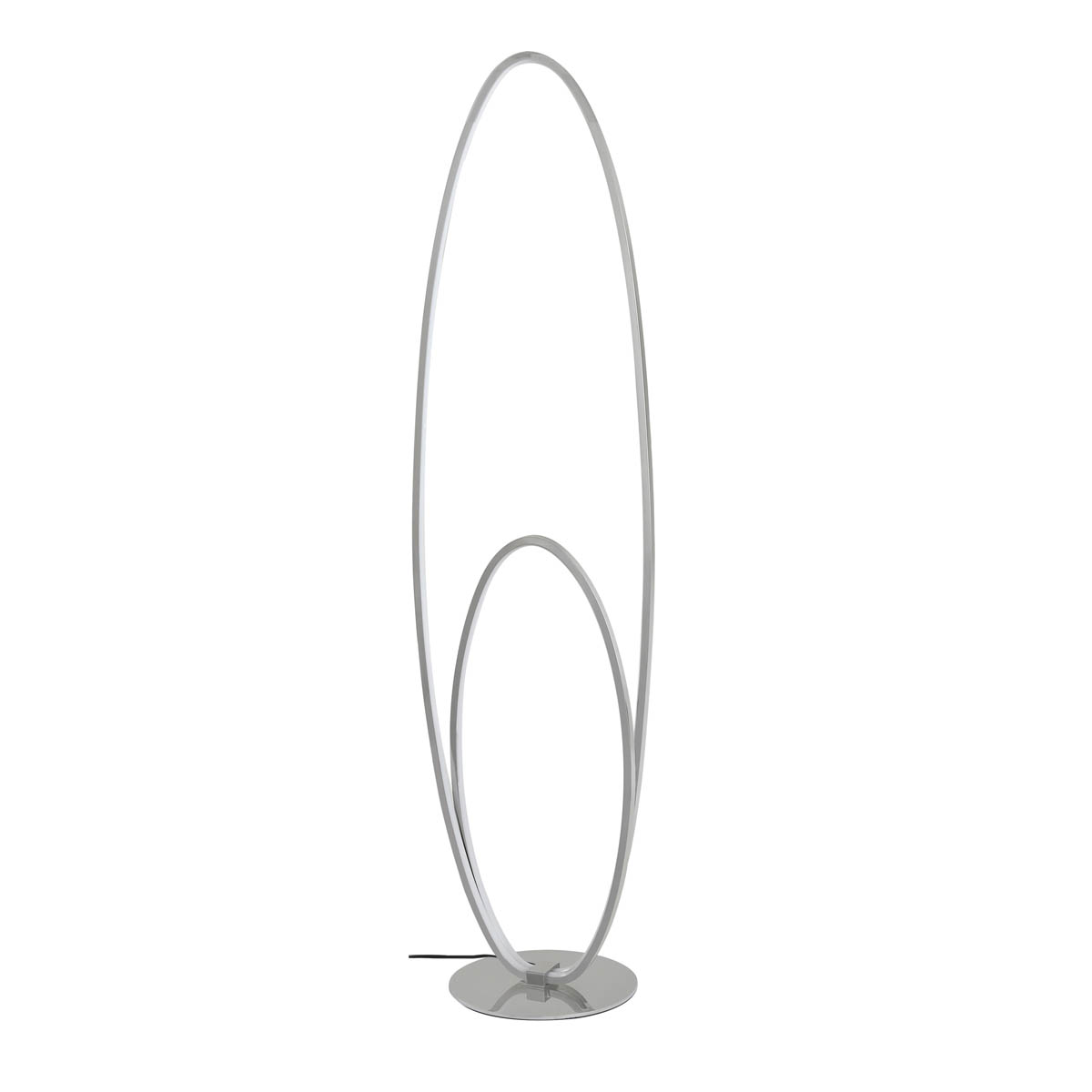 Floor Lamp Integrated LED Warm White Oval Metal Silver Effect Dimmable Modern - Image 2