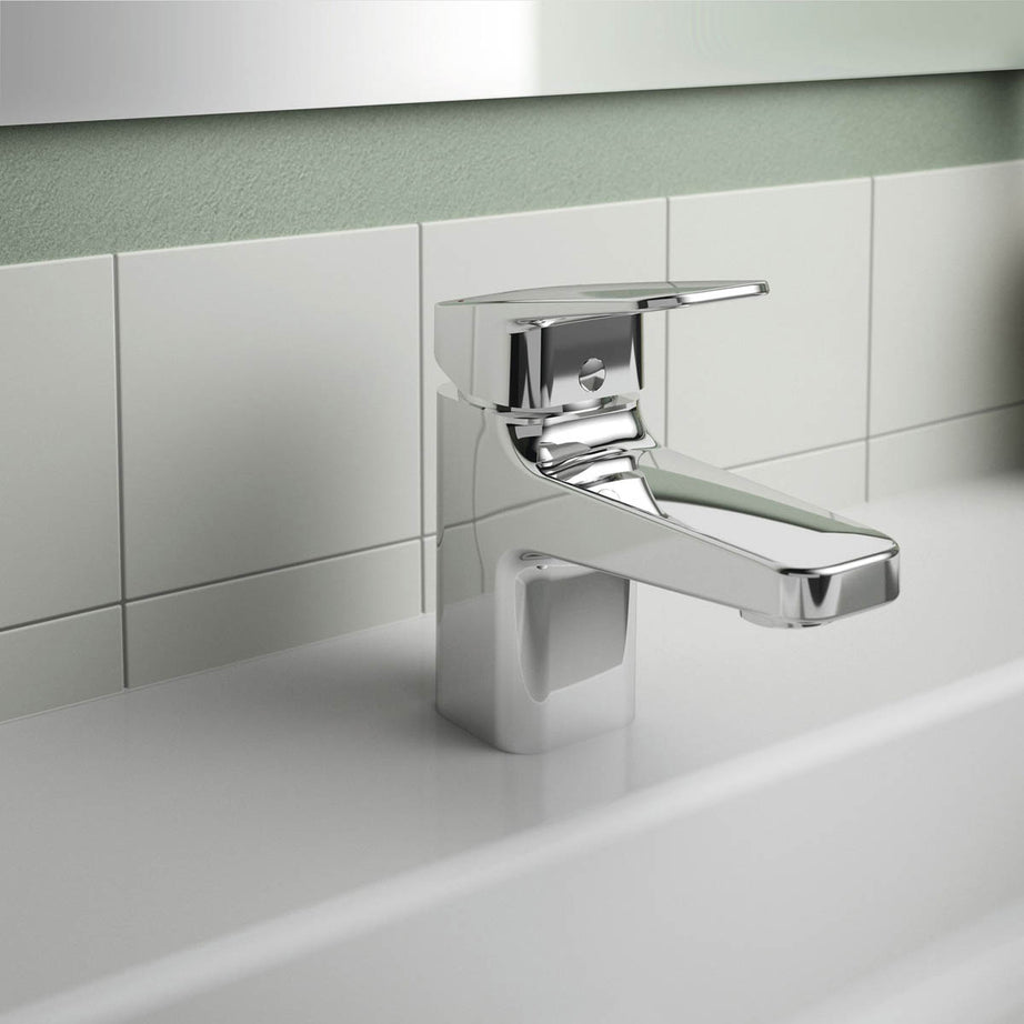 Bathroom Basin Tap Mono Mixer Chrome Mini Square Single Lever Modern Faucet - Image 3