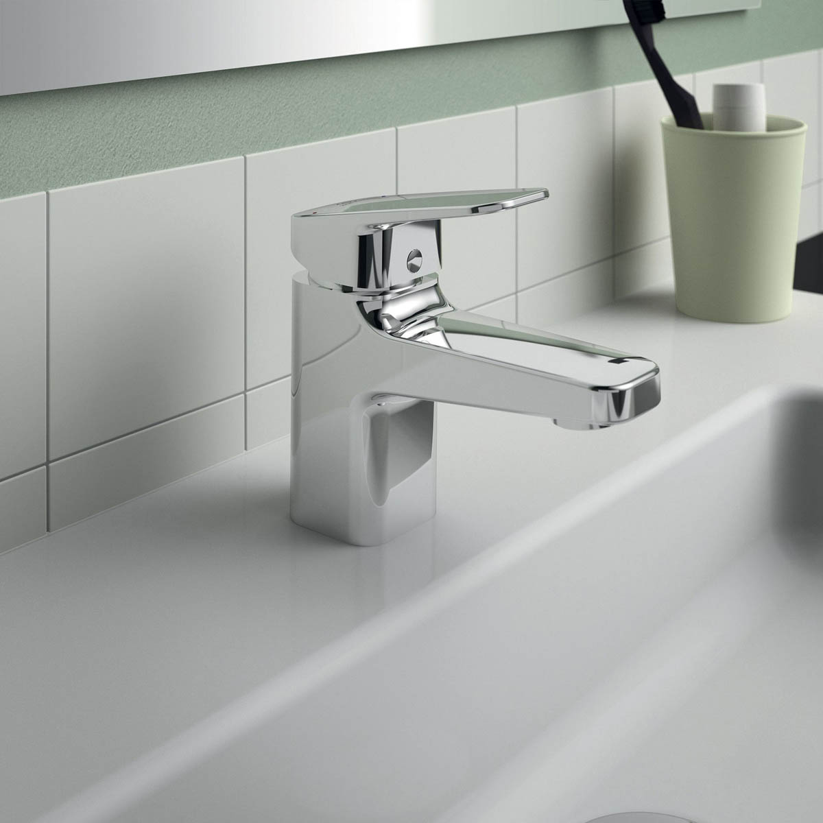 Bathroom Basin Tap Mono Mixer Chrome Mini Square Single Lever Modern Faucet - Image 4