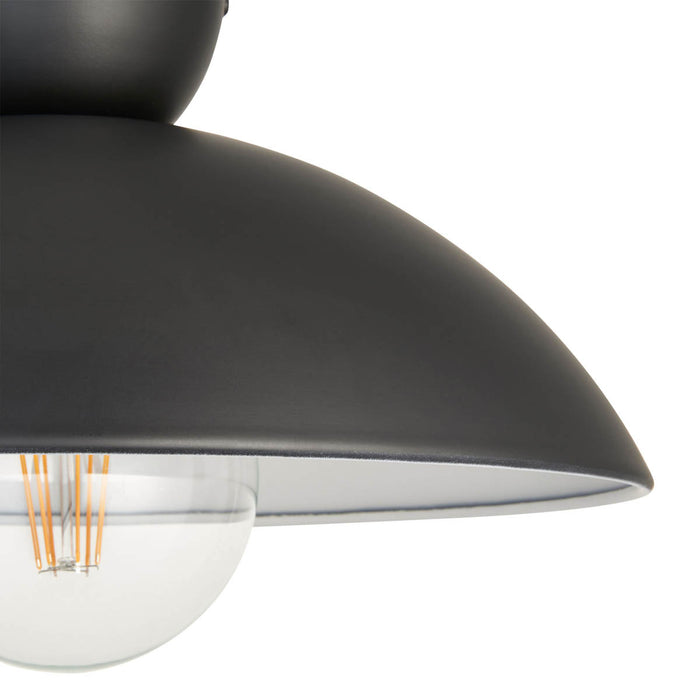 Ceiling Light LED Lamp Dome Shade Steel Matt Black Dimmable Contemporary - Image 4