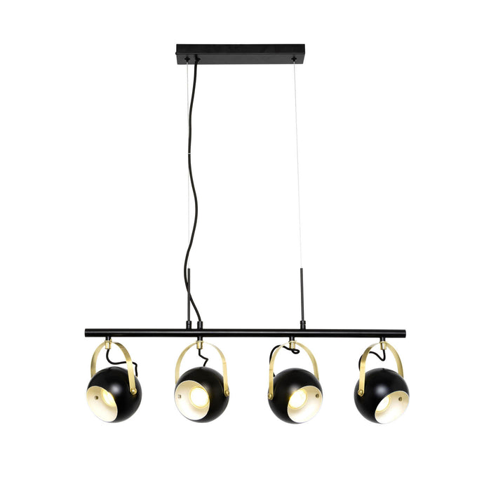 Black Ceiling Light Matt 4 Way Adjustable LED GU10 Retro Pendant Bedroom - Image 3