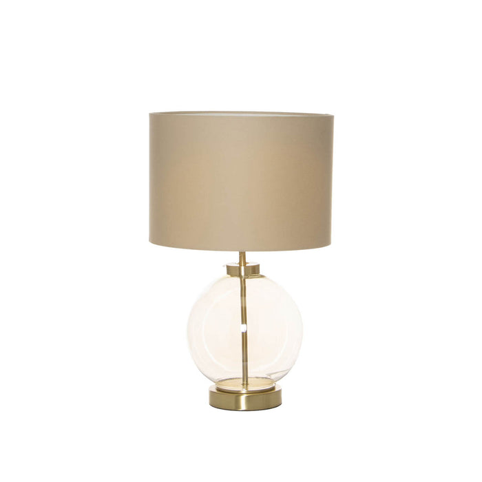 Table Lamp Champagne Brass Effect Round Bedside Living Room Bedroom Light - Image 1