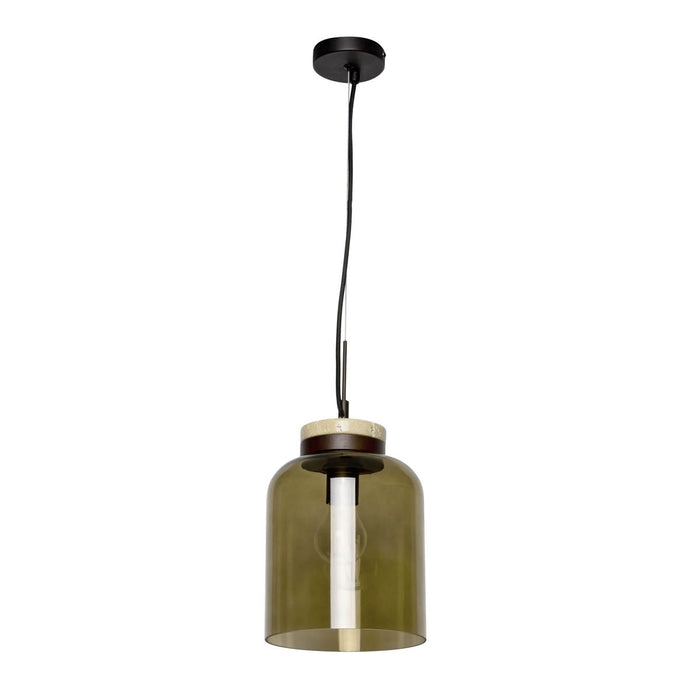 LED Pendant Ceiling Light Matt Antique Bronze Glass Shade Kitchen Dining Dia20cm - Image 3