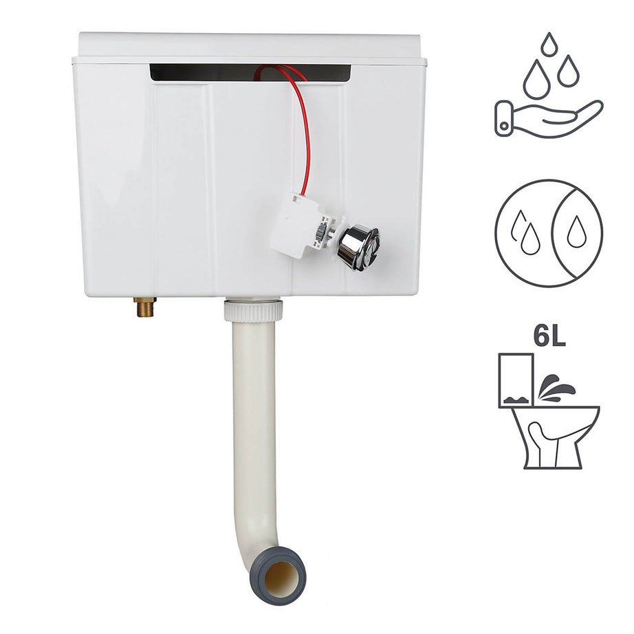 Concealed Toiler Cistern Bathroom Wall White Water Saving (H)300mm (W)14.3cm - Image 5
