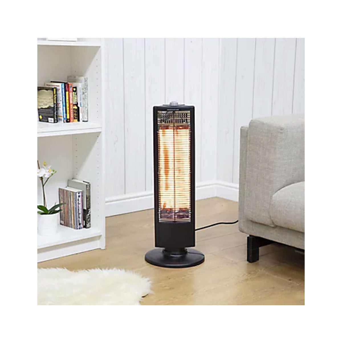 Electric Heater Portable Carbon Fibre Black Oscillation Lightweight Indoor 1000W - Image 2