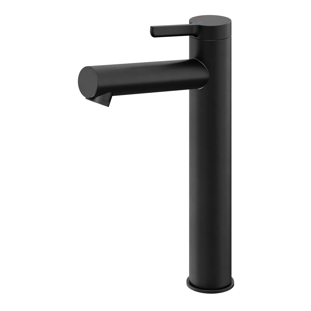 Bathroom Basin Tap Mixer Matt Black Round Single Lever Ceramic Cartridge Modern - Image 1