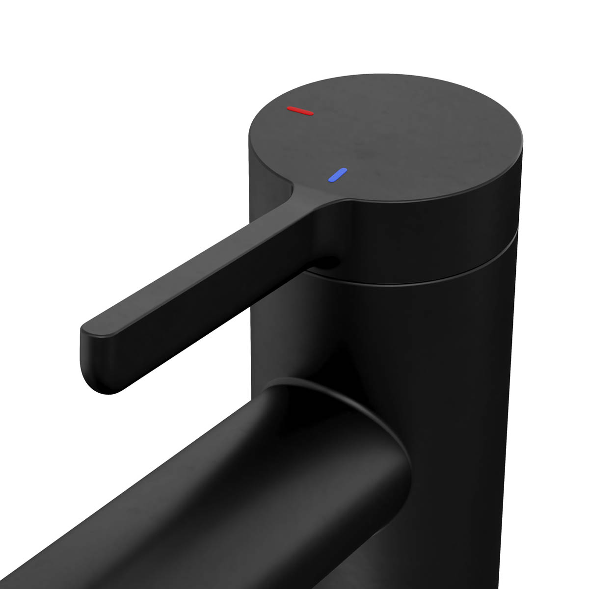 Bathroom Basin Tap Mixer Matt Black Round Single Lever Ceramic Cartridge Modern - Image 8