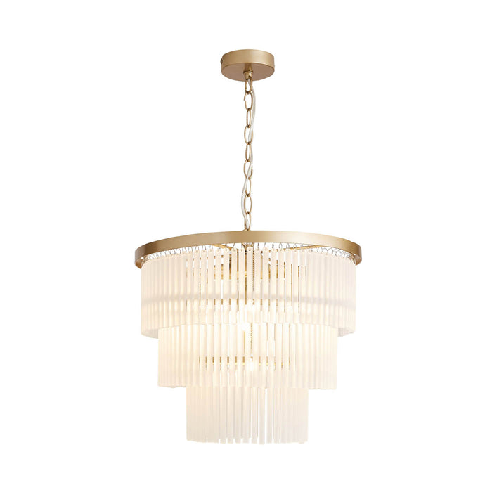 Ceiling Light Satin Gold Brass Pendant G9 Frosted Glass Living Room Bedroom 3W - Image 1