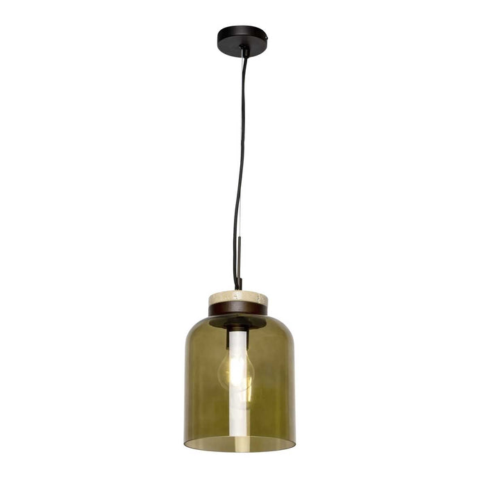 LED Pendant Ceiling Light Matt Antique Bronze Effect Height Adjustable (Dia)20cm - Image 1