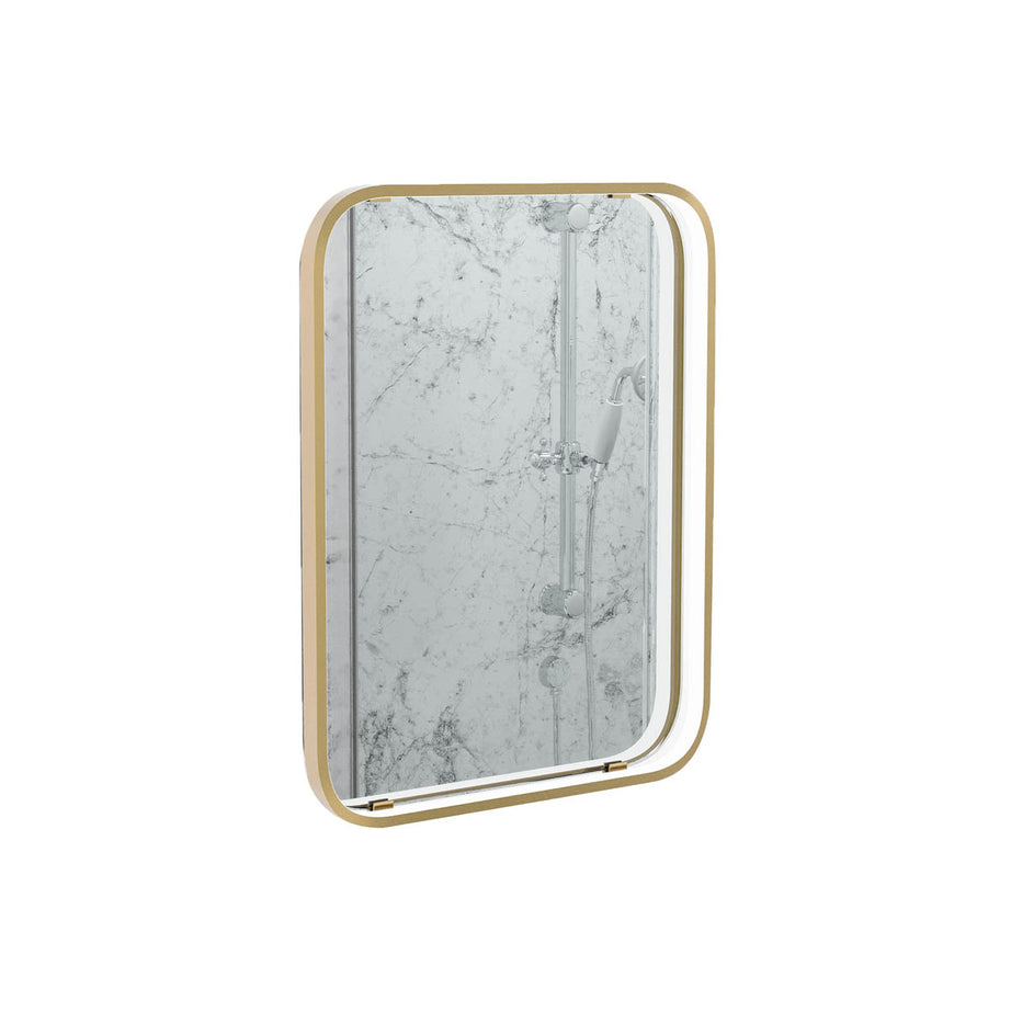 Sensio Bathroom Illuminated Mirror Brass Effect Rectangular (H)70cm (W)50cm - Image 1