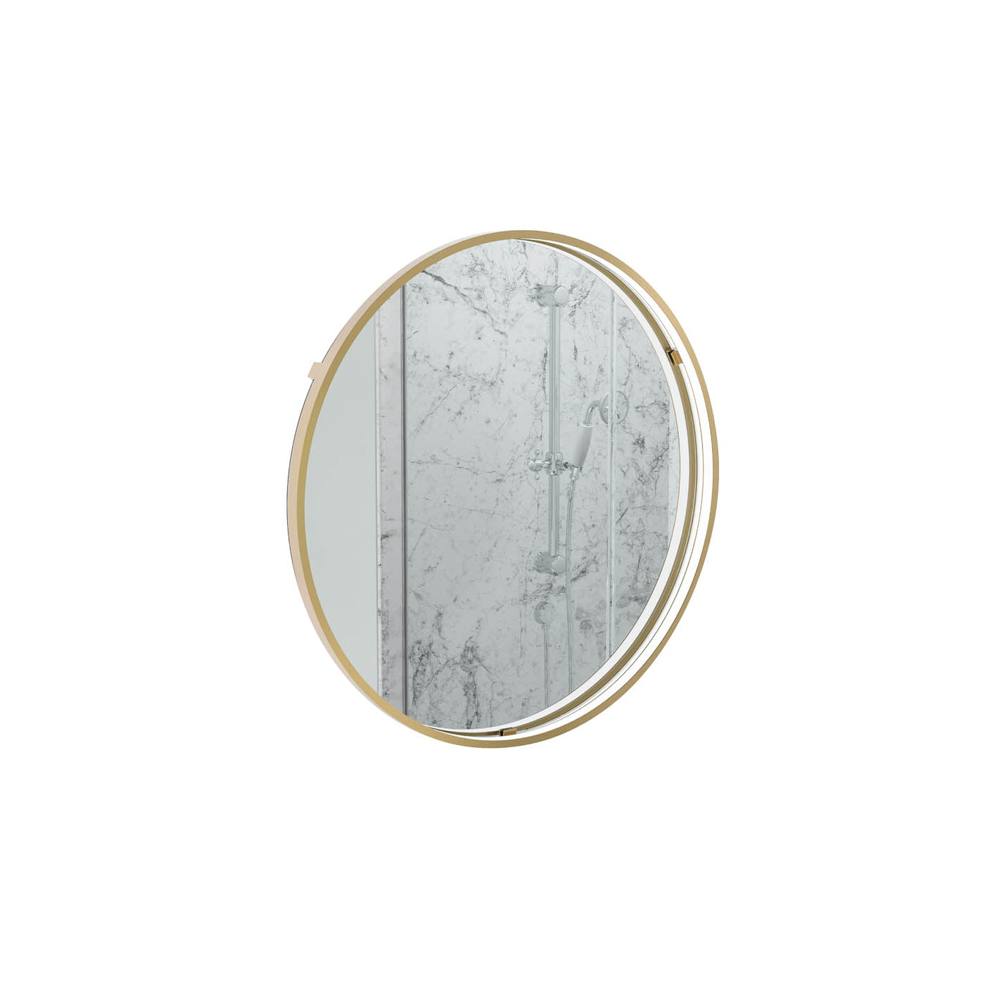 Sensio Aspect Brass effect Circular Wall-mounted Bathroom Illuminated Modern Illuminated mirror (H)60cm (W)60cm - Image 1