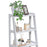 Shelving Unit 4 Tier Step Ladder Wood Matt White Modern (D)30cm (H)90cm - Image 4