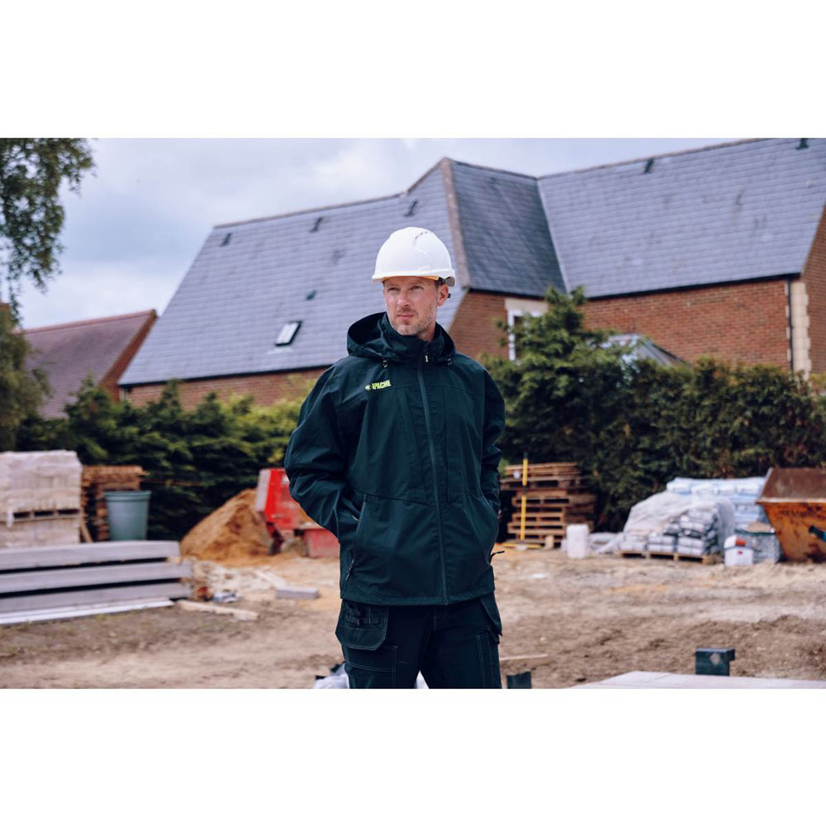 Apache Welland Hooded Jacket 3 Pockets Zipped Black Grey 3000mm Waterproof XL - Image 5