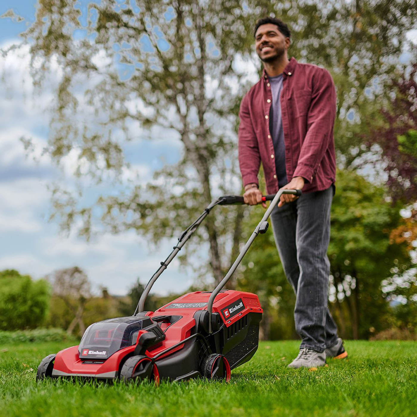 Einhell Cordless Rotary Push Lawnmower & Grass Trimmer Set 1 x 4Ah 18V - Image 3