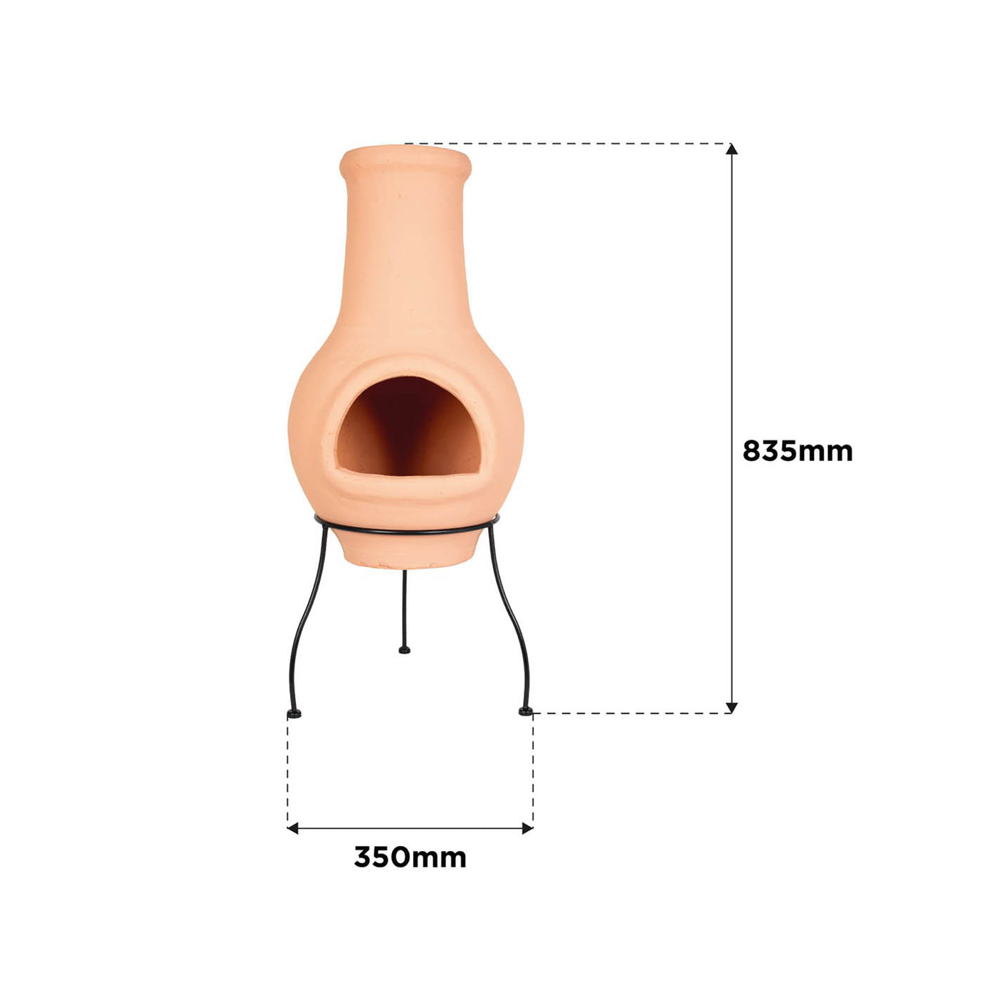 La Hacienda Clay Chiminea Molela (H)83.5cm (W)35cm - Image 2