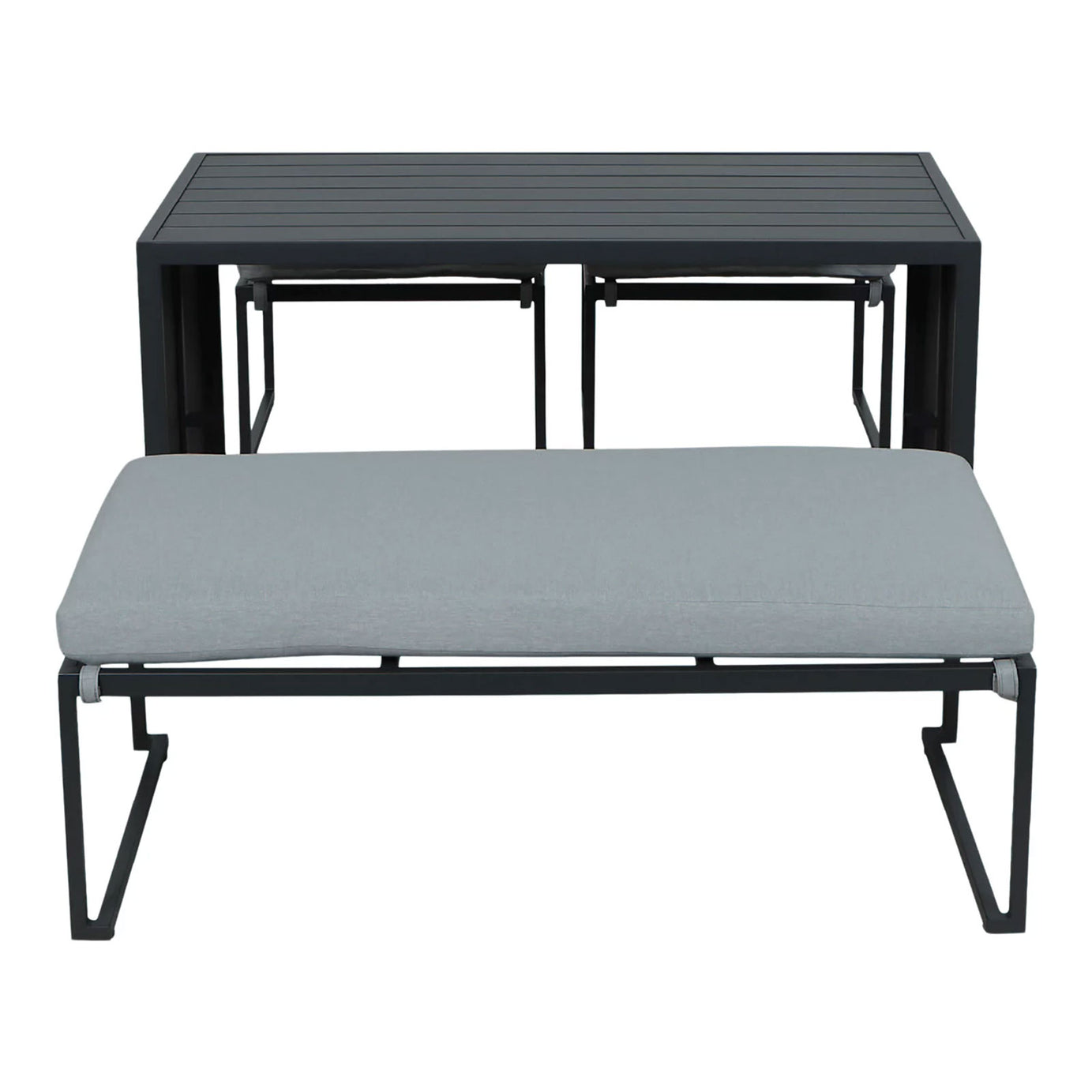 Inca Grey Metal 4 Seater Modular Dining Set Outdoor Garden Furniture - Image 6
