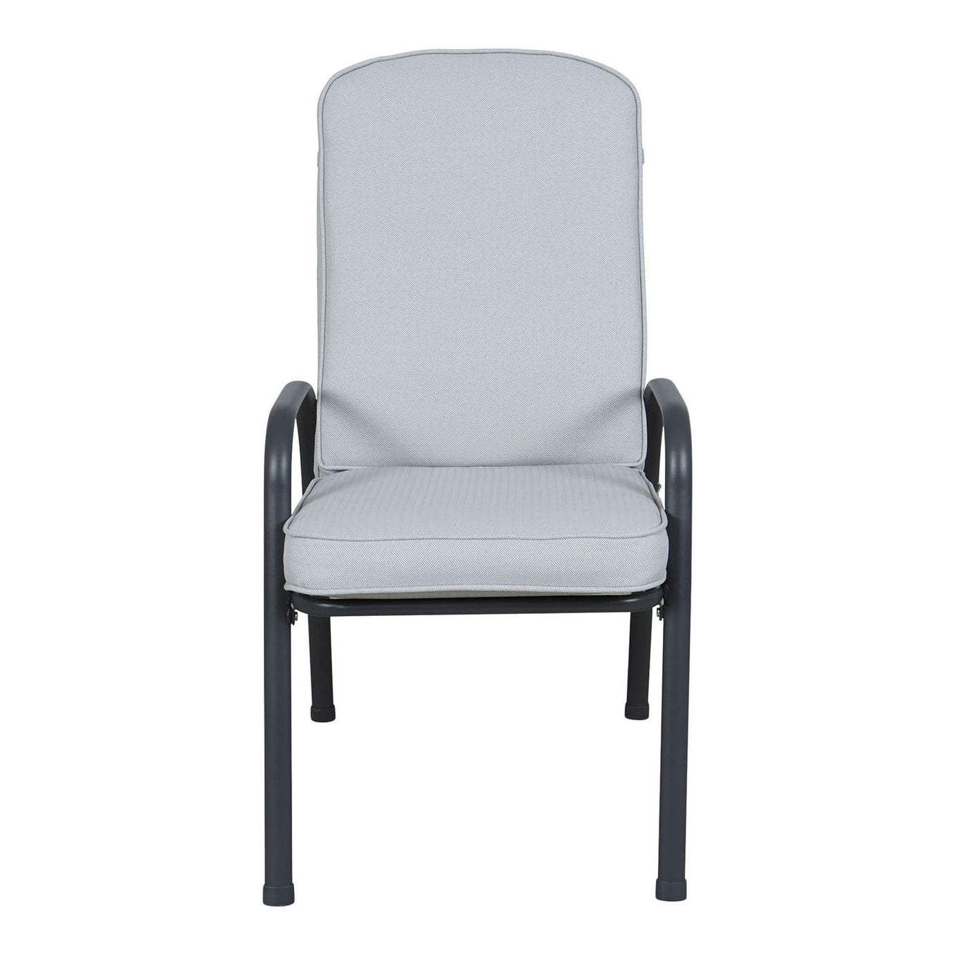 Garden Furniture Dining Set 4 Seater Grey Metal Table Chairs Parasol Outdoor - Image 4