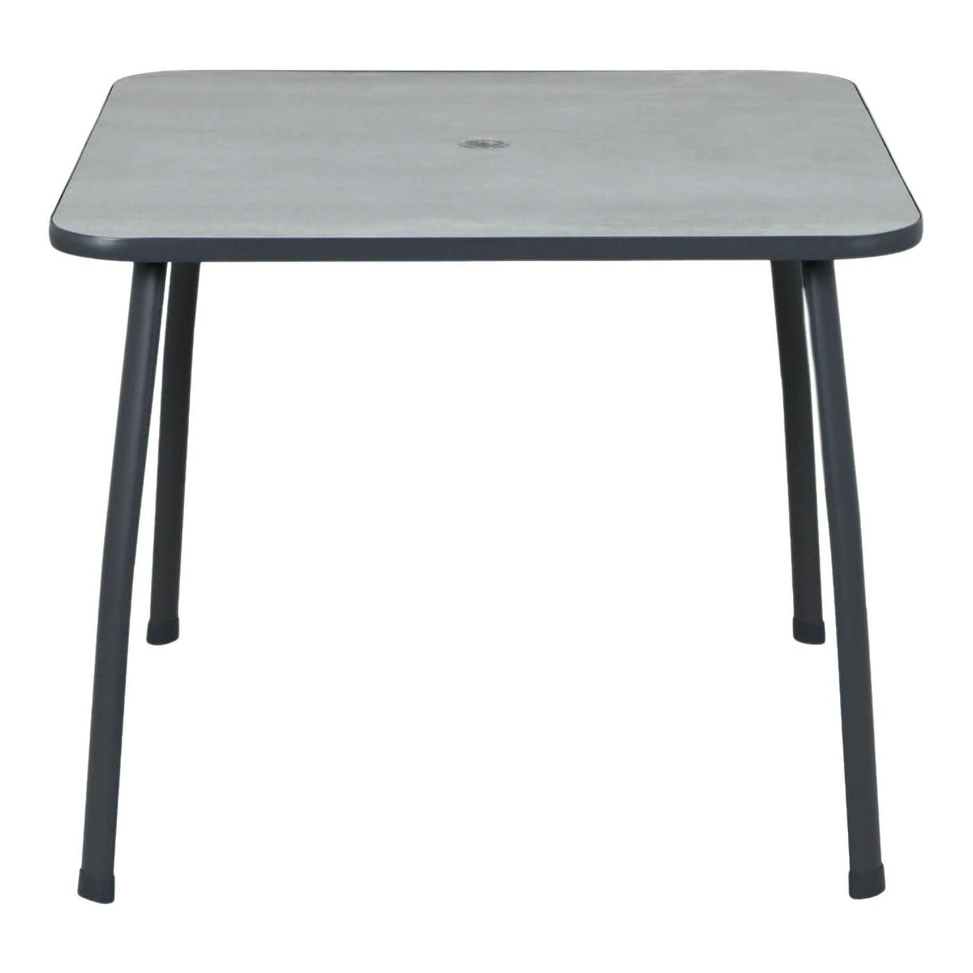 Garden Furniture Dining Set 4 Seater Grey Metal Table Chairs Parasol Outdoor - Image 5